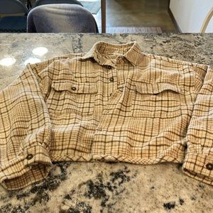 HYFVE M cropped flannel. Neutral colors and so cute. Worn sparingly